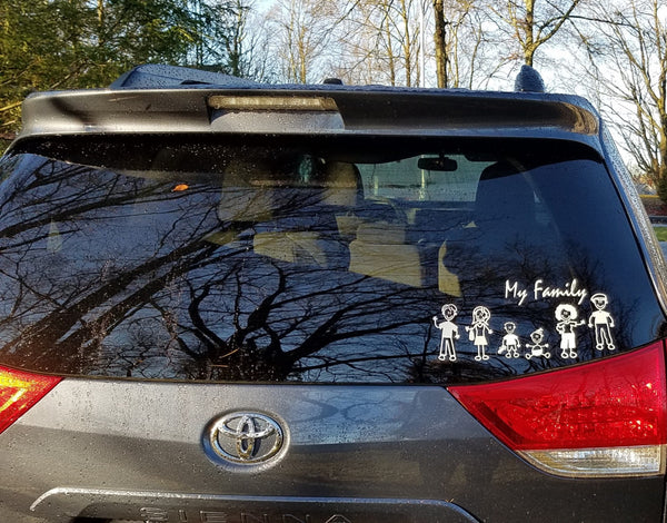 Adesivi Auto Personalizzati Famiglia Stickman 2.0 - Ragazza Pallavolo, Bianchi E Neri, Lollomoto - 4
