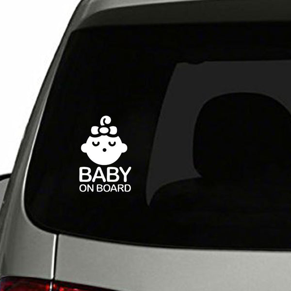 2 Autocollants "Baby In Car" Pour Fille - Réfléchissants, Imperméables - Pour Vitre De Voiture