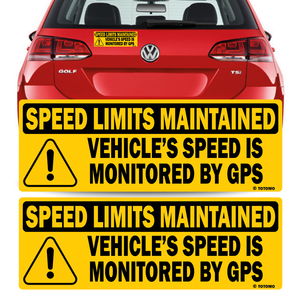 Vehicle Speed is monitored by GPS Speed limits are maintained sticker 10"x3.5" Highly Reflective Car Safety Caution Sign