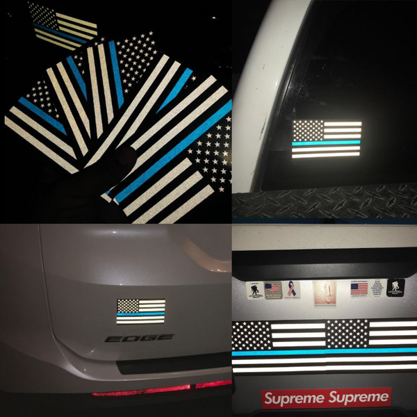 Reflective USA American Flag Decal Sticker – Various Sizes, Made In USA (Sonic Print)