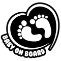 Baby on Board Car Sticker, Heart Footprint Design