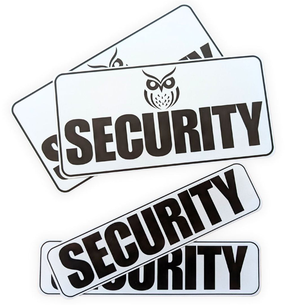 Reflective Security Vehicle Magnets, White, 4-Pack