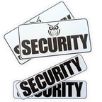 Reflective Security Vehicle Magnets, White, 4-Pack