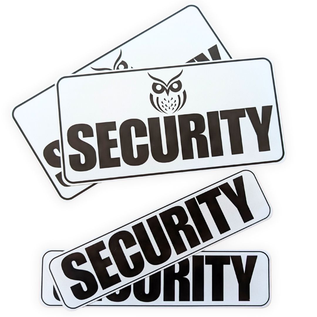 Reflective Security Vehicle Magnets, White, 4-Pack