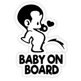 Peeing Boy Baby on Board Sticker - Funny Cute Safety Caution Decal Sign for Cars Windows and Bumpers