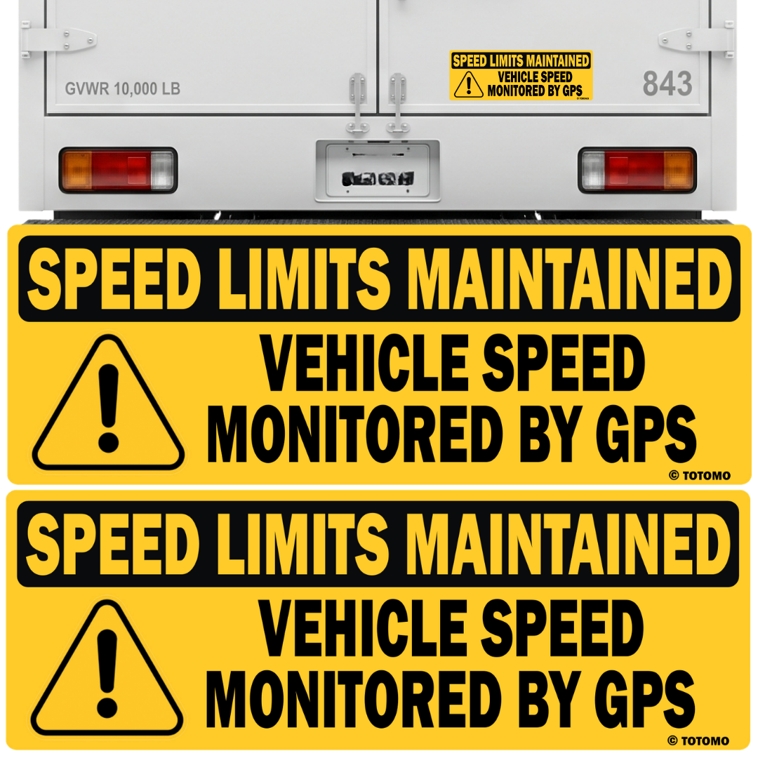 GPS Speed Monitored Reflective Vehicle Signs, Black