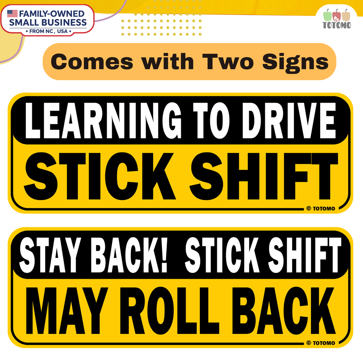 Learning Stick Shift Car Magnets, Stay Back, 2-Pack