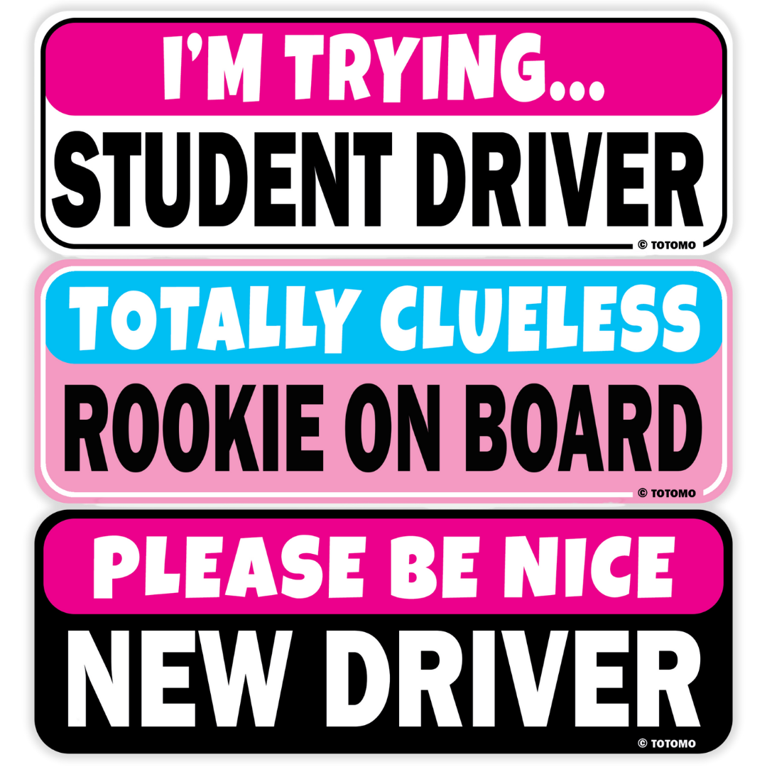 Funny Student Driver Car Magnets, Pastel, 3-Pack
