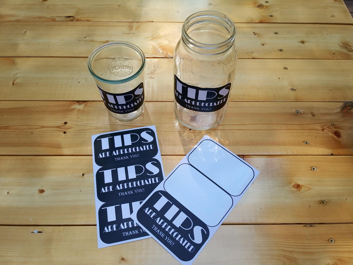 Tips Are Appreciated Vinyl Stickers, 6-Pack