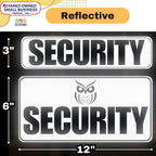 Reflective Security Vehicle Magnets, White, 4-Pack