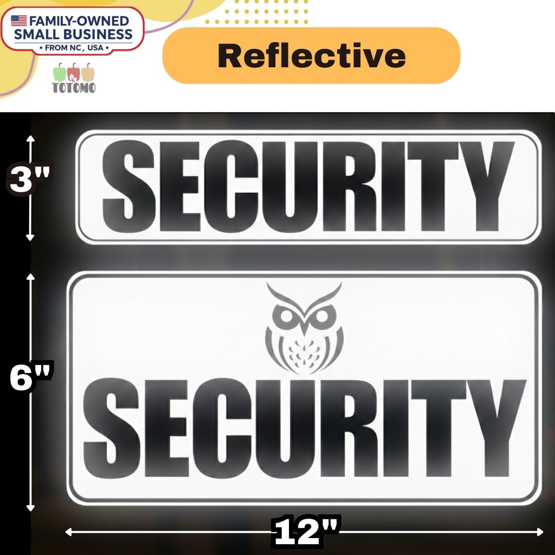 Reflective Security Vehicle Magnets, White, 4-Pack