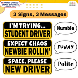 Student Driver Magnet for Car (3 Magnet Set)