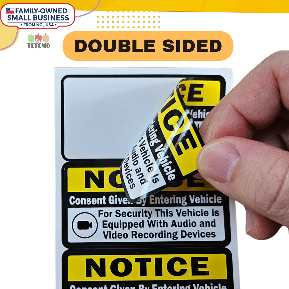 Audio and Video Recording Notice Stickers, 8-Pack