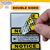 8pc Notice Please Do Not Slam Door Sticker 5" x 1.5" Two-Sided Glass Door Label