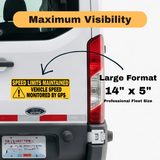 Vehicle Speed is monitored by GPS Speed limits are maintained Sign - Black