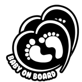 Footprint in Heart Baby on Board Sticker - Funny Cute Safety Caution Decal Sign for Cars Windows and Bumpers