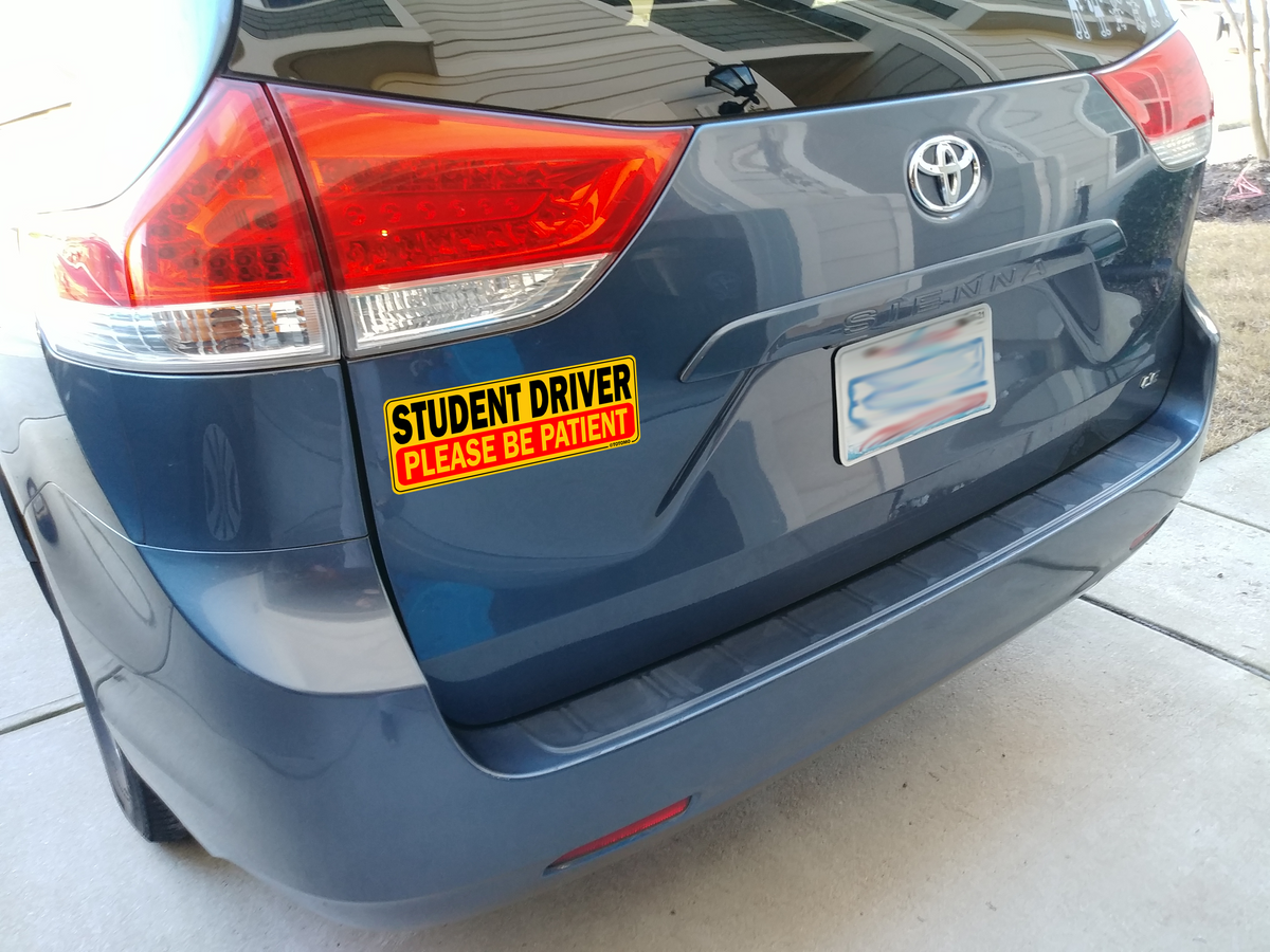 Reflective Student Driver Magnets, 10 x 3.5 Inches, 2-Pack