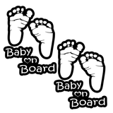 Footprint Baby on Board Sticker - Funny Cute Safety Caution Decal Sign for Cars Windows and Bumpers