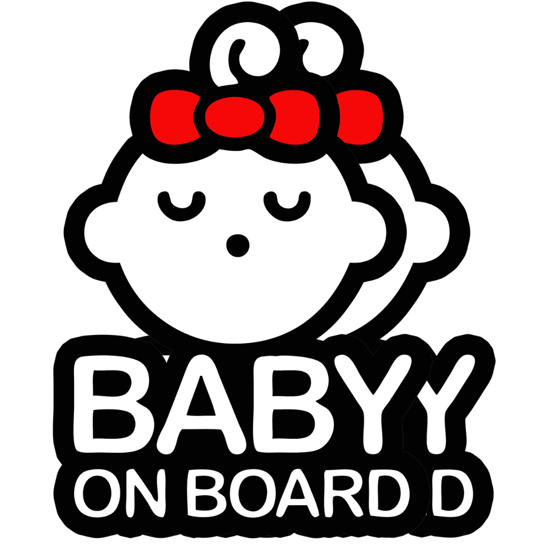 Baby on Board Car Sticker, Sleeping Baby Girl