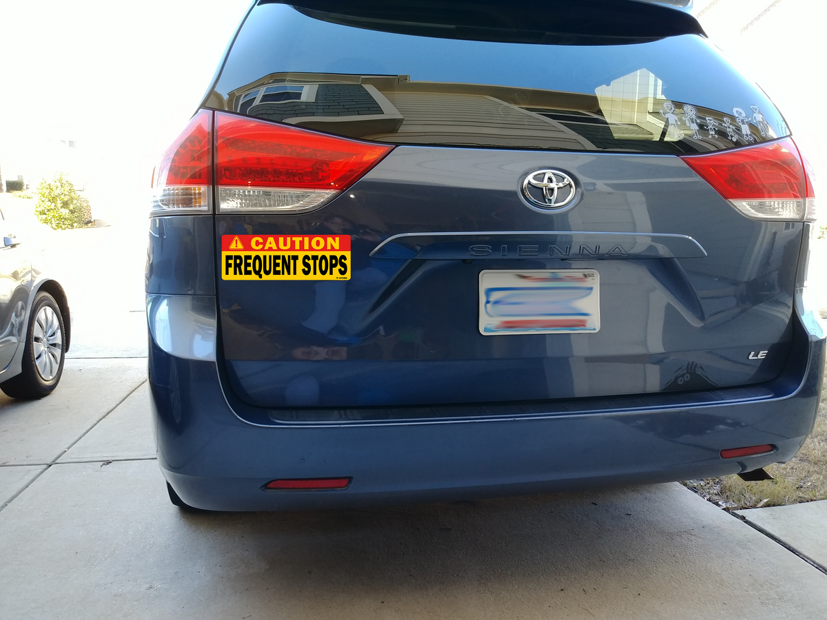 Caution Frequent Stops Reflective Vehicle Signs, Red