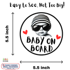 Baby on Board Sticker Set, Sunglasses Baby, 2-Pack