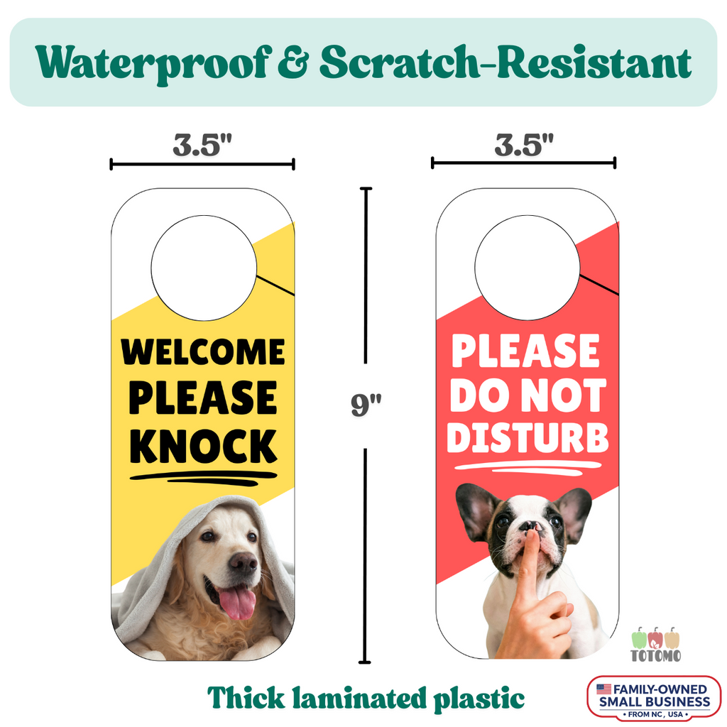 Do Not Disturb Door Hangers, Dog Design, 2-Pack