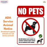 TOTOMO No Pets Allowed Double-Sided Window Stickers, 10" x 7" Business Signs, 3-Pack