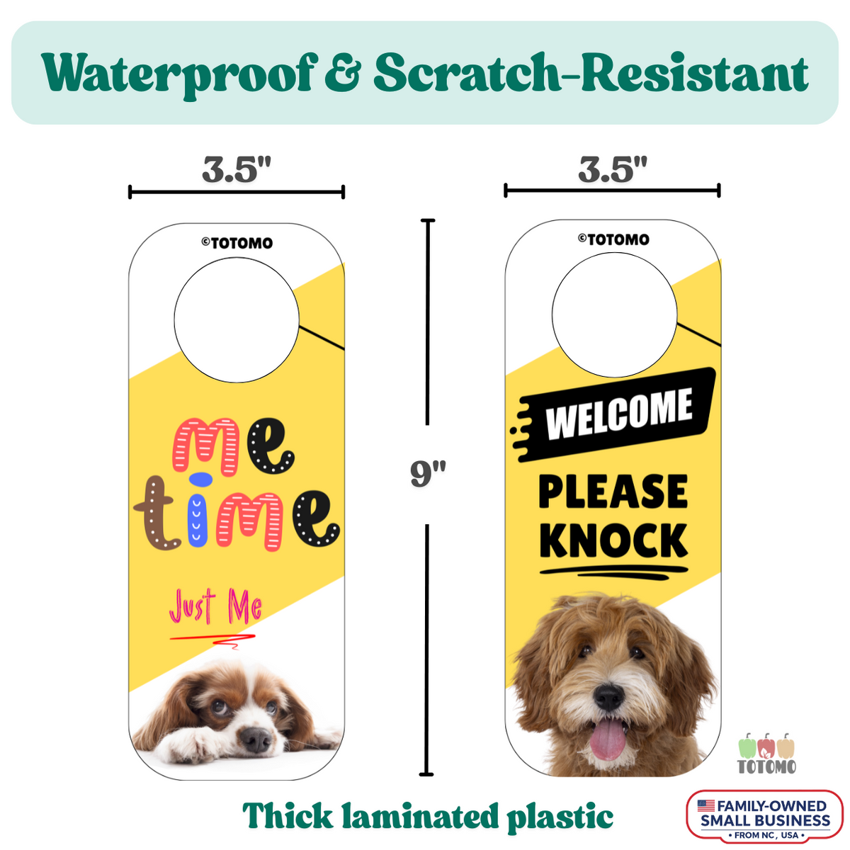 Do Not Disturb Door Hangers, Dog and Cat Mood Design, 2-Pack