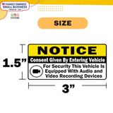 8pc Notice Please Do Not Slam Door Sticker 5" x 1.5" Two-Sided Glass Door Label