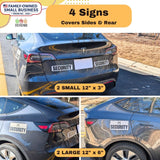 TOTOMO Reflective Security Vehicle Magnets, Reusable Car Signs, White, 4-Pack