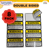 Double Sided - 8pc GPS Tracking Anti-Theft Car Vehicle Warning Sticker