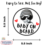 Baby on Board Sticker Set, 2-Pack Funny Car Decals “Baby on Board” + “My Boss Inside”