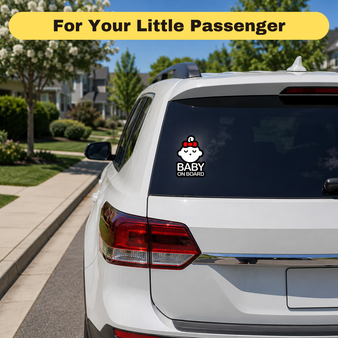 Baby on Board Car Sticker, Sleeping Baby Girl