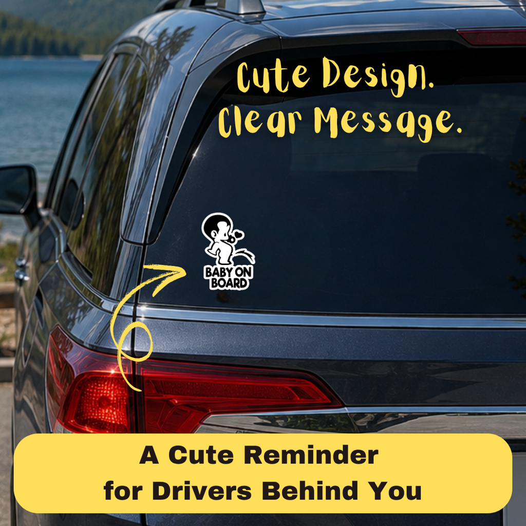 Baby on Board Car Sticker, Peeing Boy Design