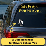 Footprint Baby on Board Sticker - Funny Cute Safety Caution Decal Sign for Cars Windows and Bumpers