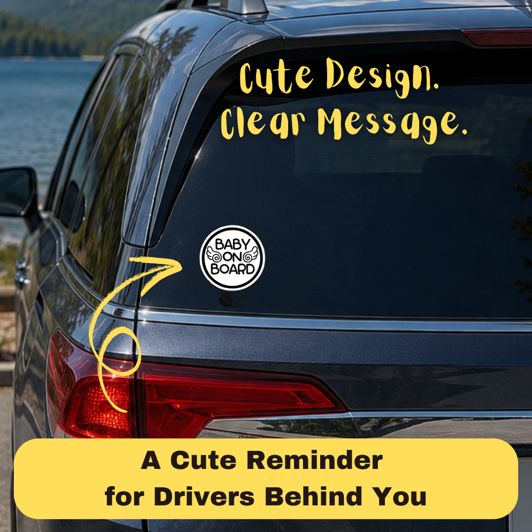 Baby on Board Car Sticker, Baby Angel Design