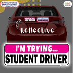 Funny Student Driver Car Magnets, Pastel, 3-Pack