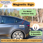 Reflective Security Vehicle Magnets, White, 4-Pack