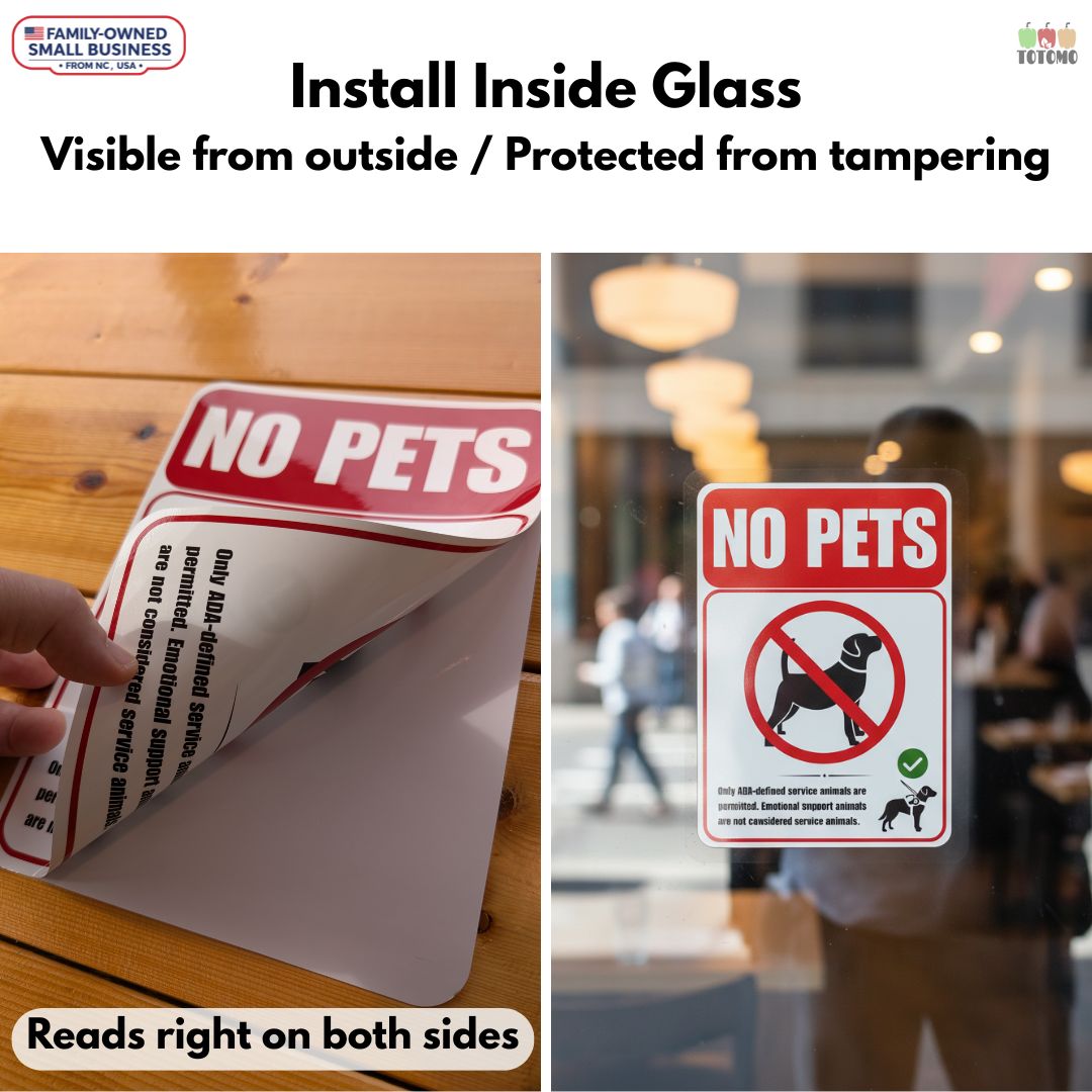 No Pets Allowed Window Stickers, Double-Sided, 3-Pack