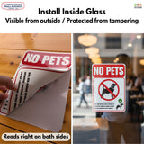 TOTOMO No Pets Allowed Double-Sided Window Stickers, 10" x 7" Business Signs, 3-Pack
