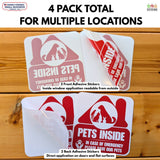 TOTOMO Dog Cat Pets Inside Emergency Alert Stickers, Personalized Pet Photo Window Decals, 4-Pack