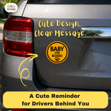 Baby Pacifier - Baby on Board Magnet Decal Safety Caution Sign for Car Windows