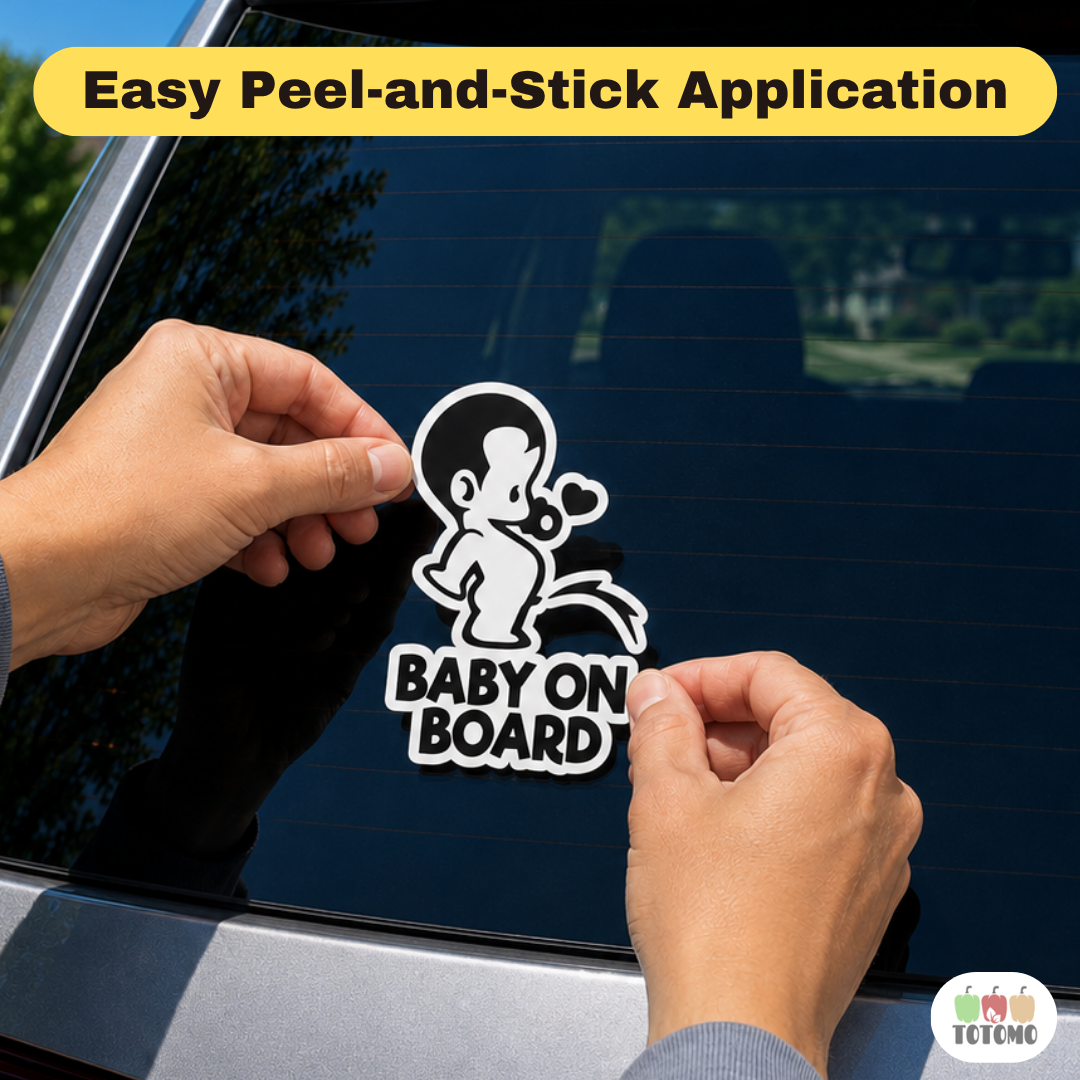 Baby on Board Car Sticker, Peeing Boy Design