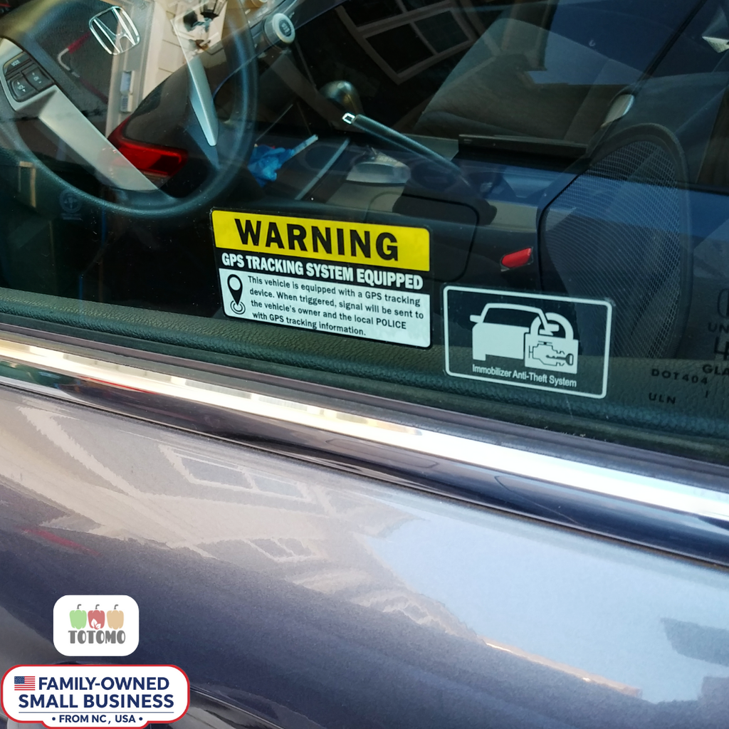 GPS Tracking Warning Stickers, 8-Pack