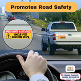 Vehicle Speed is monitored by GPS Speed limits are maintained Sign - Red
