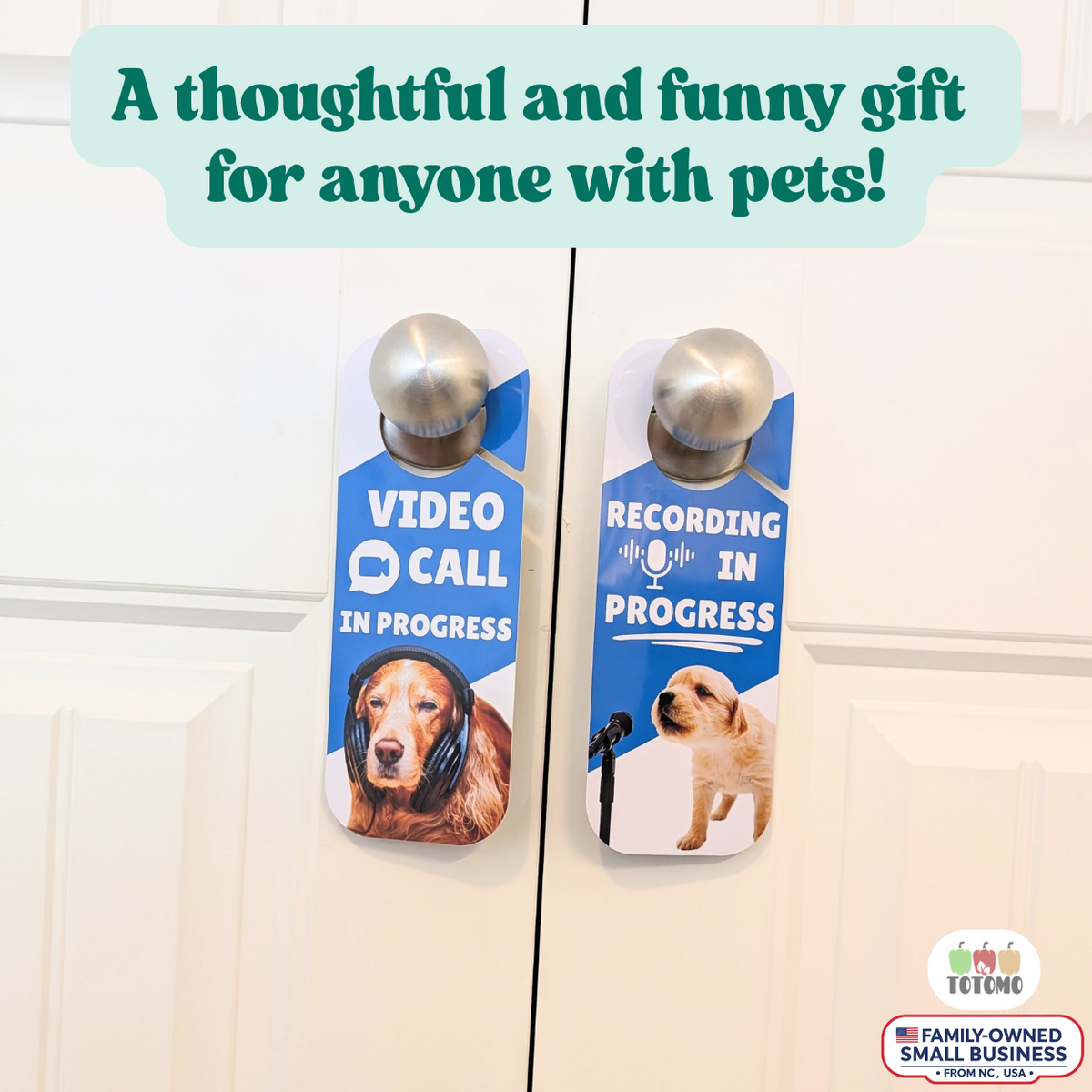 Do Not Disturb Door Hangers, Dog and Cat Studio Design, 2-Pack