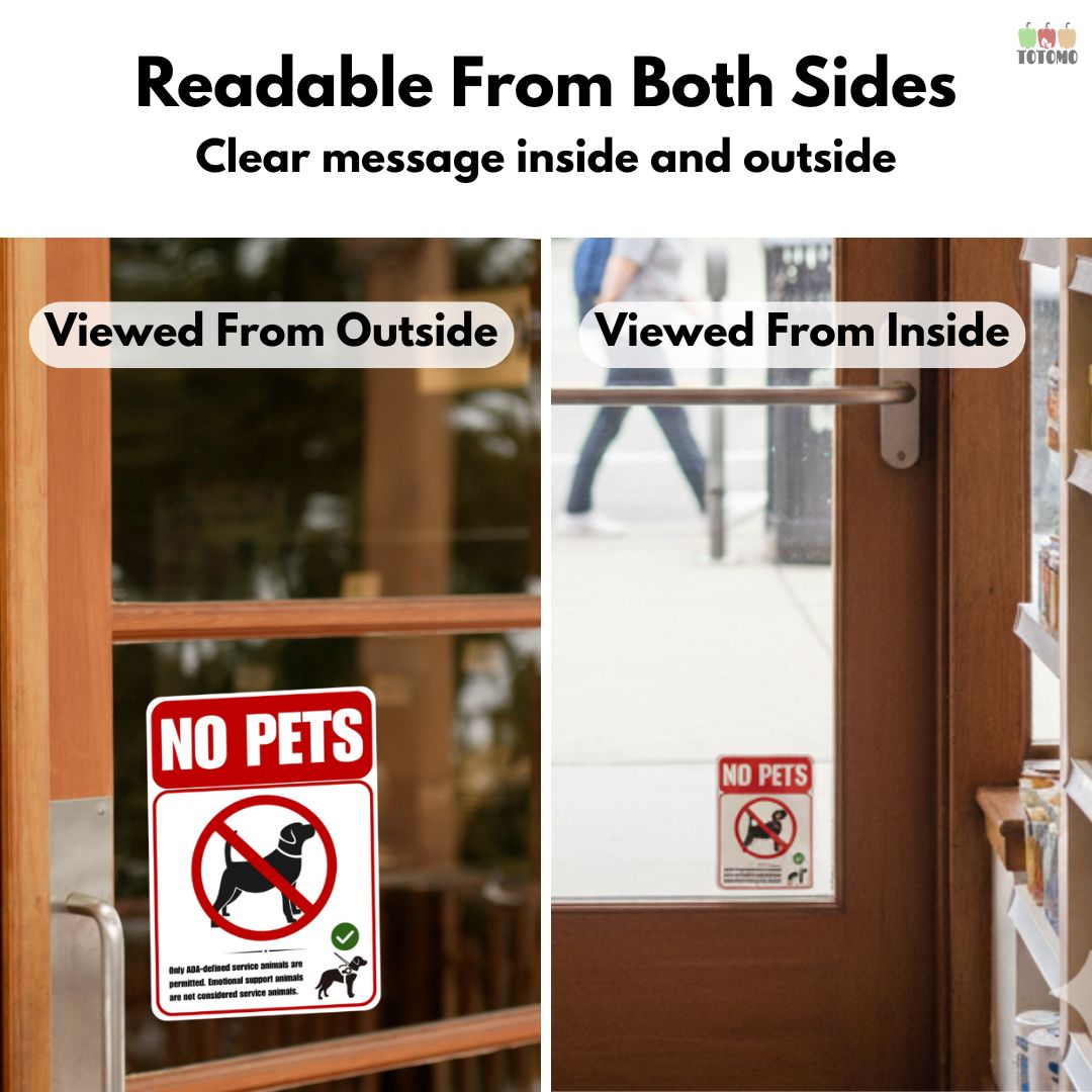 No Pets Allowed Window Stickers, Double-Sided, 3-Pack