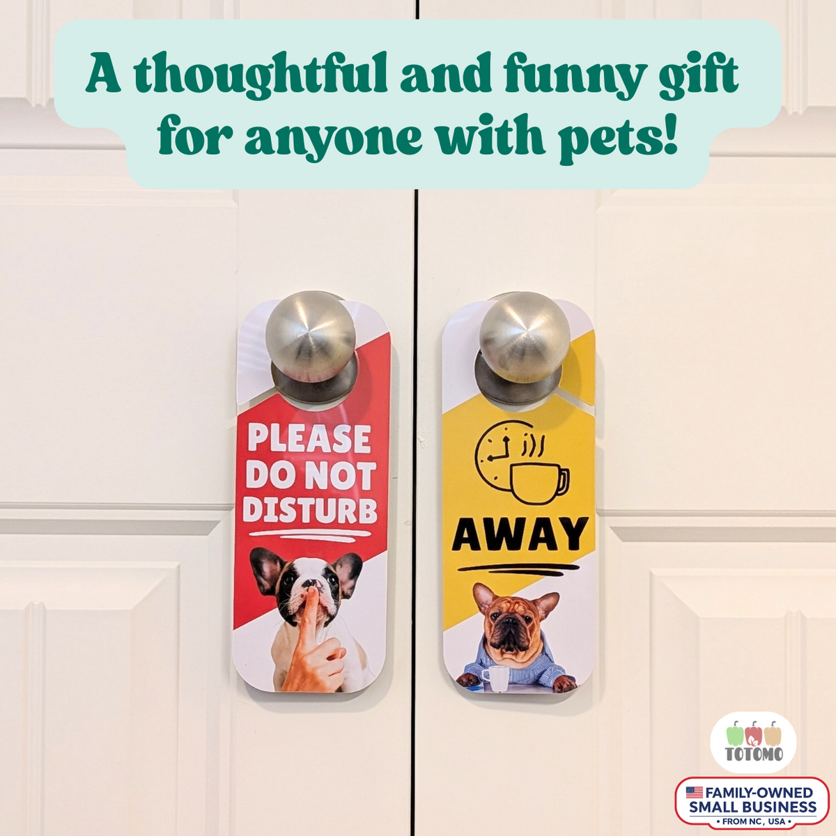 Do Not Disturb Door Hangers, Dog Design, 2-Pack