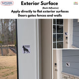 TOTOMO Beware of Dog Vinyl Warning Stickers, Front and Back Adhesive, 5" x 5", 4-Pack