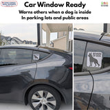 TOTOMO Beware of Dog Vinyl Warning Stickers, Front and Back Adhesive, 5" x 5", 4-Pack